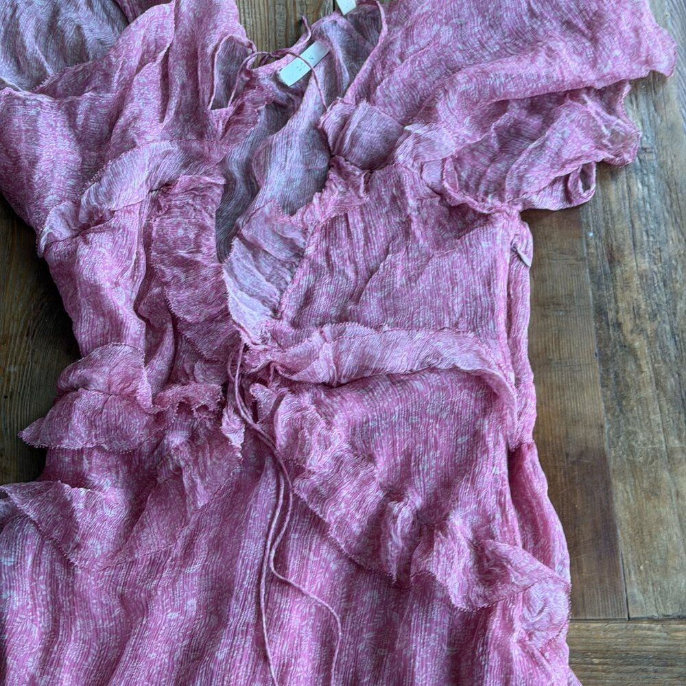 Doen Antoinette Dress in Carnation Garden Bloom - XS, 100% Silk - Picture 8 of 11